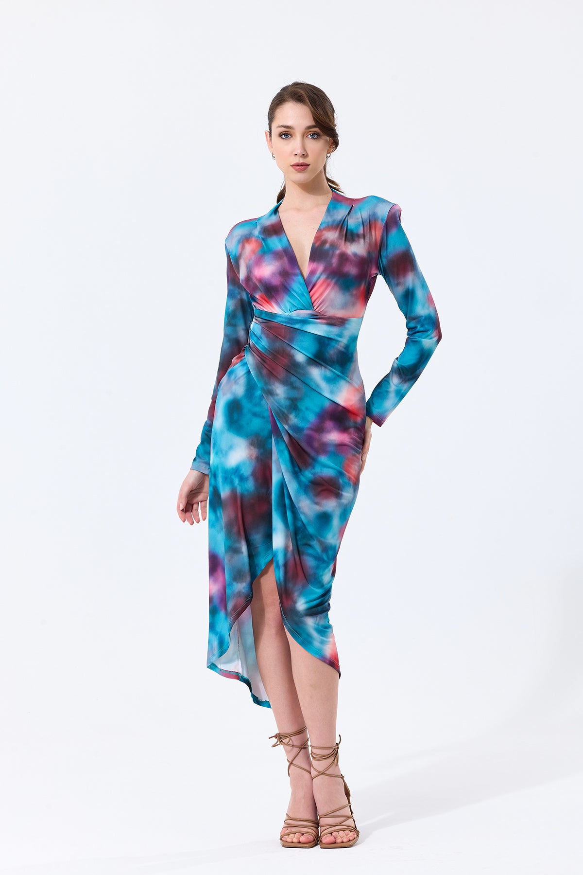 Forever Long Sleeve Wrap Midi dress | Size 16