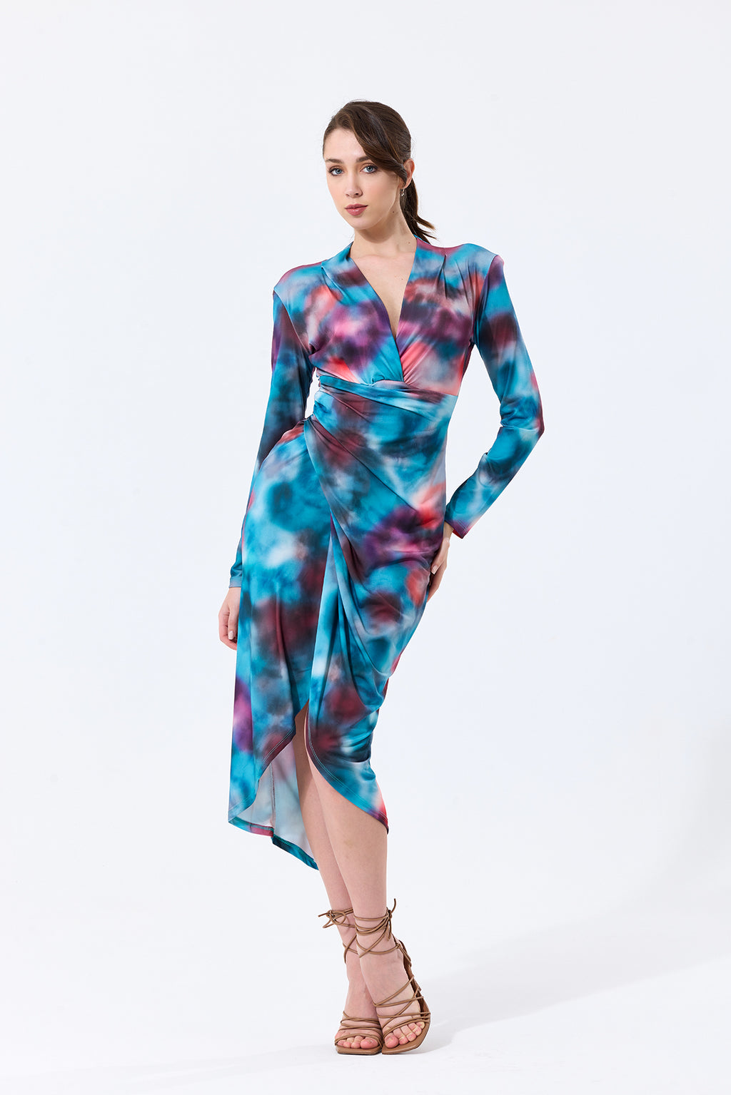 Forever Long Sleeve Wrap Midi dress | Size 16
